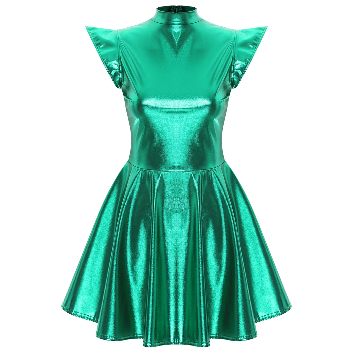 Womens Astronaut Alien Outer Space Alien Robot Cosplay Dress Halloween Cutie Costume Sequin Metallic Shiny A-line Mini Dresses