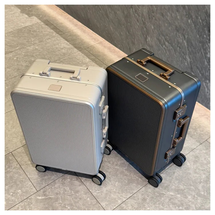 Sturdy Aluminium Frame Suitcase 28 inch Large Size Drop-resistant Trolley Case Business Suitcase 20 inch Boarding Box TSA lock