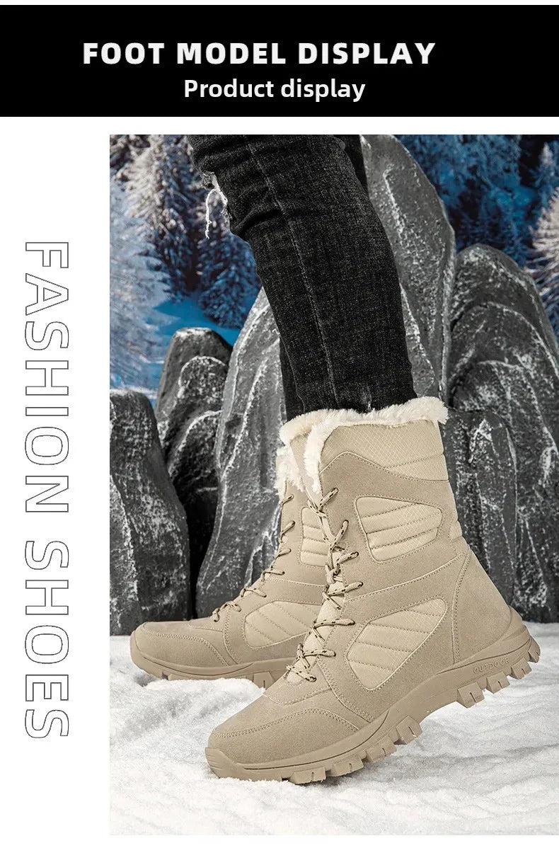 Thickened Winter Snow Boots Men's High Top Cotton Outdoor Sports Boots Couples Snow Shoes Anti-wear Comfortable Warm Zapatillas