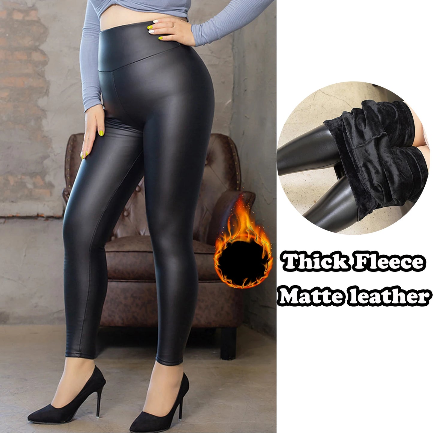 Hot Women PU Leather Leggings Black Leather Pencil Pants Female High Waist Sexy Skinny Thin Leather Trousers Stretchy Leggins