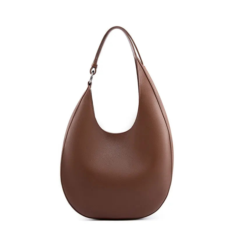 Genuine Leather Women Tote Bags Fashion Luxury Designer Women's Shoulder Bag Quality Cowhide Large Capacity Half Moon Handbags