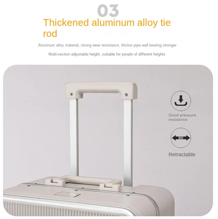 Sturdy Aluminium Frame Suitcase 28 inch Large Size Drop-resistant Trolley Case Business Suitcase 20 inch Boarding Box TSA lock