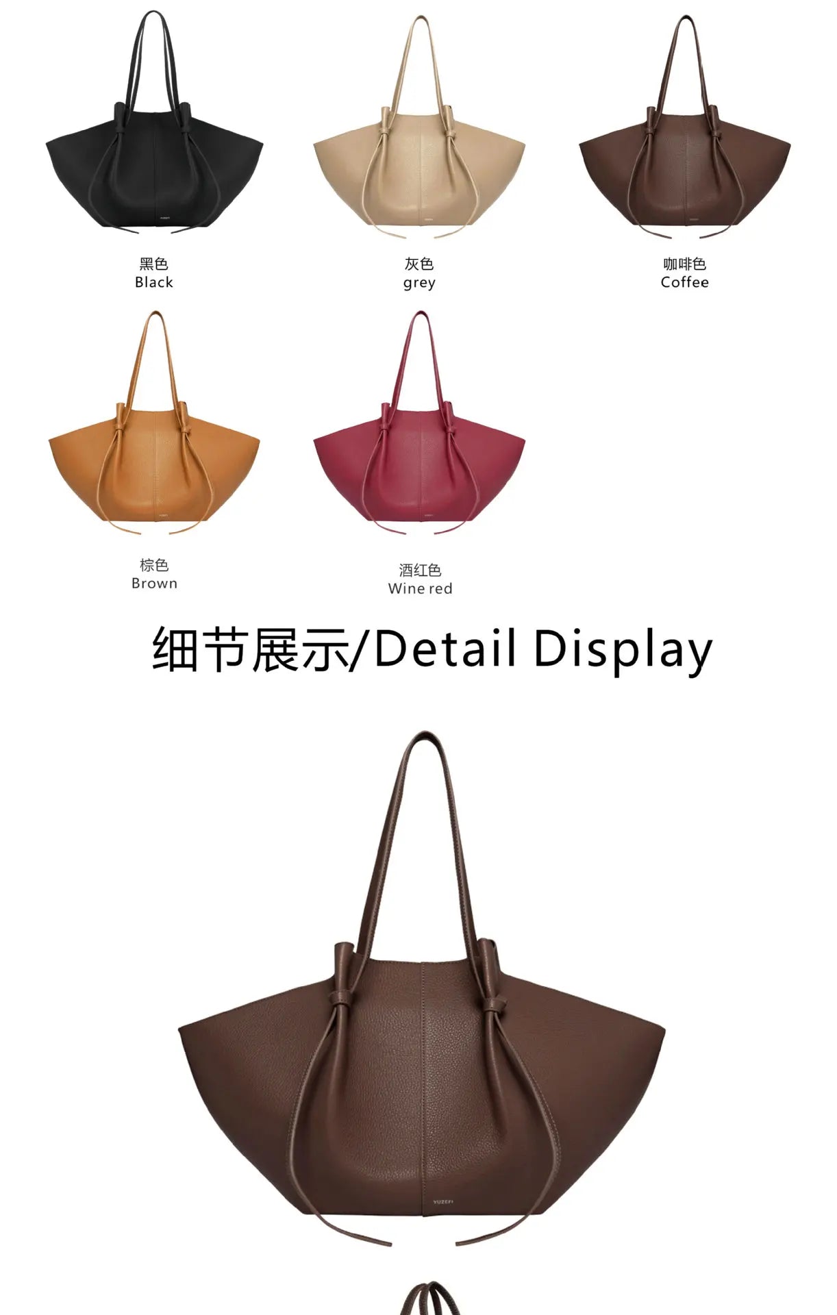 Yuzifi Luxury Brand Women Genuine Leather Handbag Large Size MOCHI Tote Bag High-quality Multi-functional Lady Shopping Bag