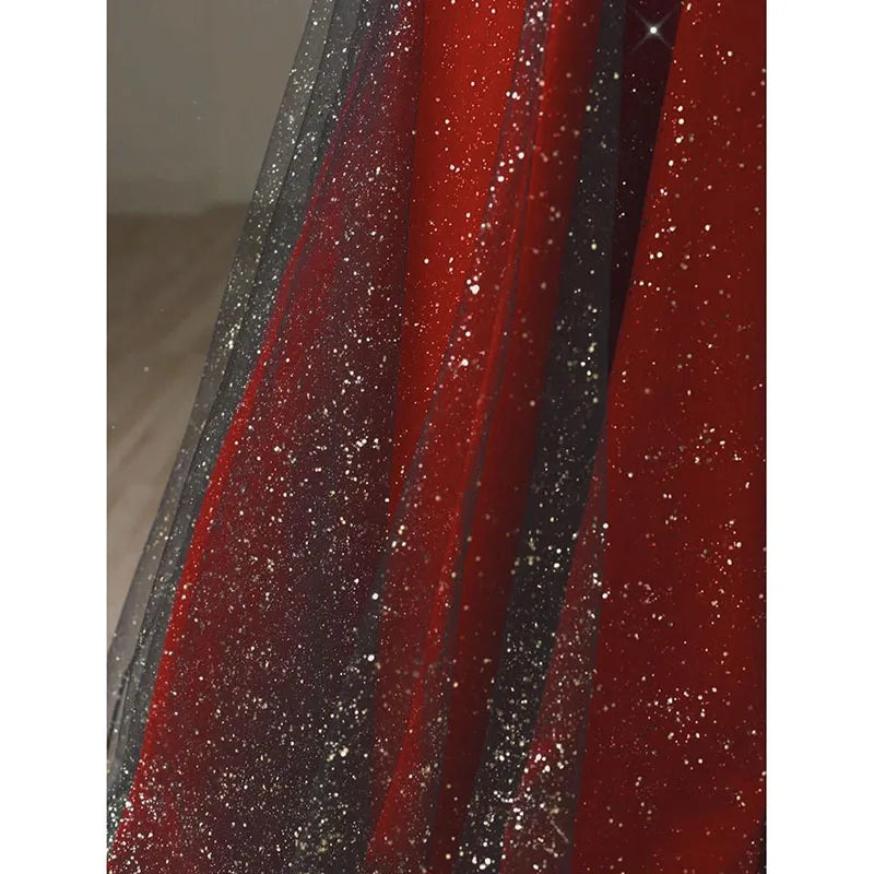 Toasting Dress Bridal Evening Dresses 2026 New Red Wedding Dress High-End Off-shoulder Wedding French Engagement Dress for Women