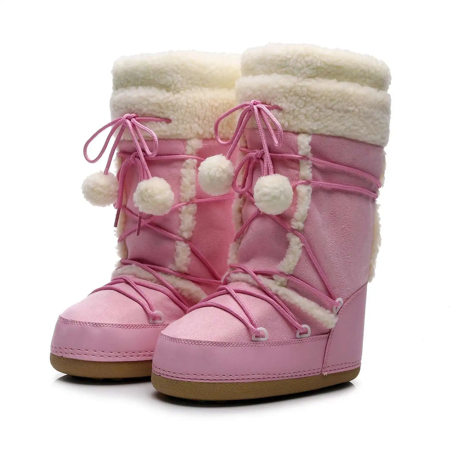 Women's Winter Boots 2026 Women Snow Boots Cold-proof Warm Mid-calf Pink Space Boots Slip-resistant Cotton Woman Winter Shoes