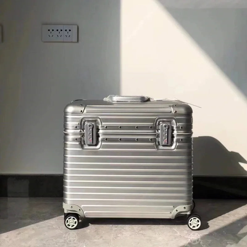 All Aluminium Magnesium Alloy Captain's Luggage Top Flap Camera Case 18/20‘’ Cabin Suitcase 22/24‘’ Trolley Case