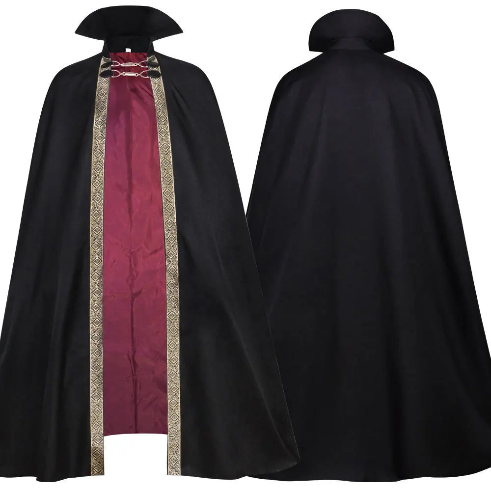 Vampire Baron Cape Cloak Cosplay Costume, Halloween Stage Role Performance Gothic Outfit