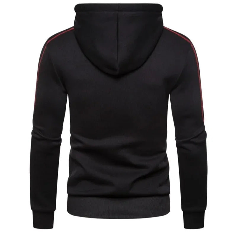 Casual Men Hoodie Sweatshirt 2025 Slim Male Zipper Streetwear Cardigan Hoodies Outerwear Black Sportswear Men Hooded Jacket