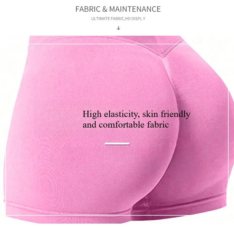 Women Summer V- Waisted Yoga Shorts Fashionable and Sexy Running Fitness Pants Gym High Elastic Hip Liftting Sports Shorts