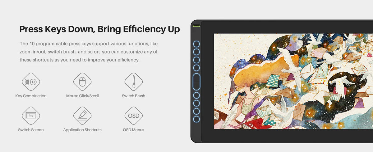 HUION New Arrival Kamvas 16(2021) Graphics Drawing Monitor Battery-free Digital Pen Tablet For Win/MAC And Android 120%s RGB