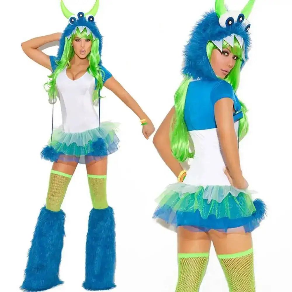Halloween Cosplay Deluxe Plush Monster Animal Costume Adult Fox Cat Girl Cosplay Costume Halloween Costumes Women Fancy Party