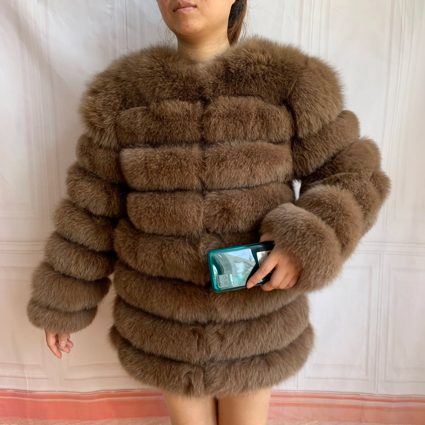 NEW Style Length Sleeves 4in1 Real Fur Coats Women Natural Real Fur Jackets Vest Winter Outerwear Women Fox Fur Coat Quality Fur