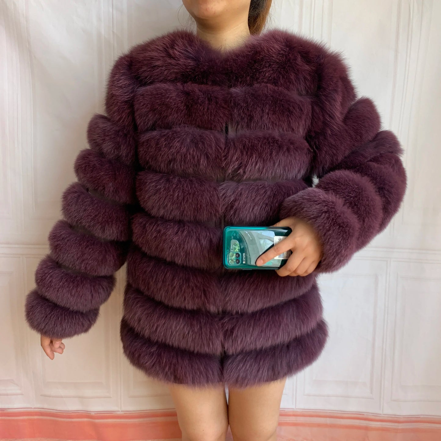 NEW Style Length Sleeves 4in1 Real Fur Coats Women Natural Real Fur Jackets Vest Winter Outerwear Women Fox Fur Coat Quality Fur