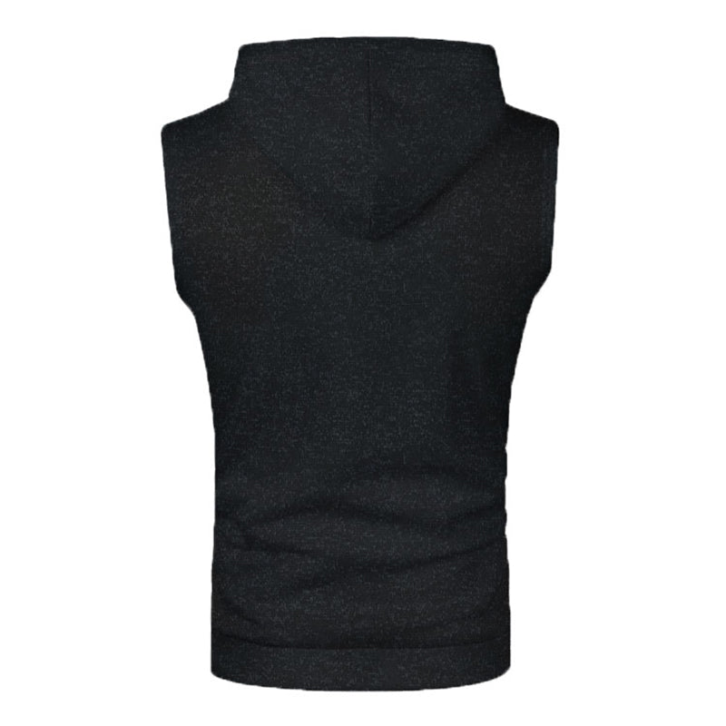 Mens Sleeveless Hoodies Fashion Casual Hooded Sweatshirt Men Bodybuilding Tank Top Sporting Shirt Waistcoat Vest Gym