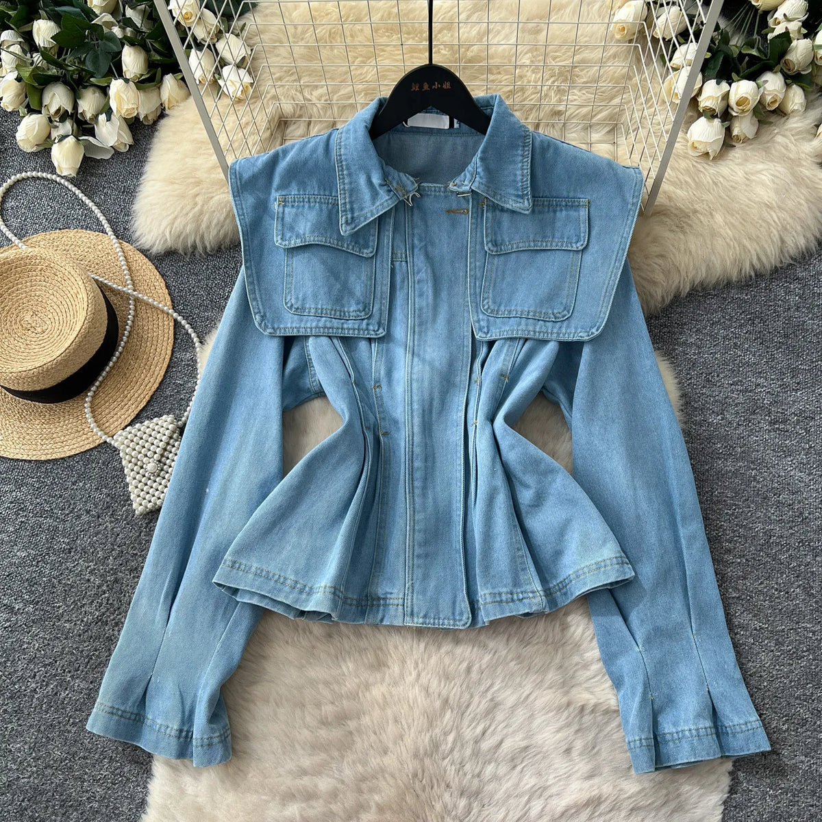 SINGREINY Fashion Senior Denim Jacket New French Classic Lapel Full Sleeves Slim Outwear Women Autumn Chic Elegant Workwear Coat