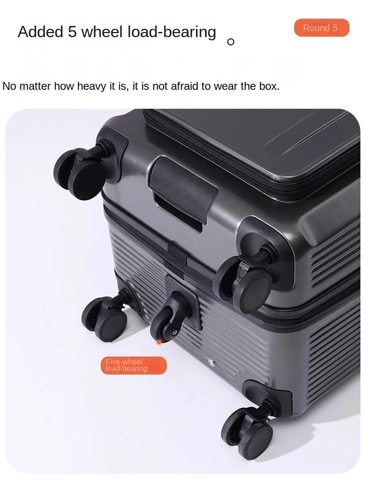 Side-Opening Suitcase 28 inch Large Capacity Expandable Luggage 24/26 Thickened Trolley Case 20 inch Boarding Box with 5 Wheels