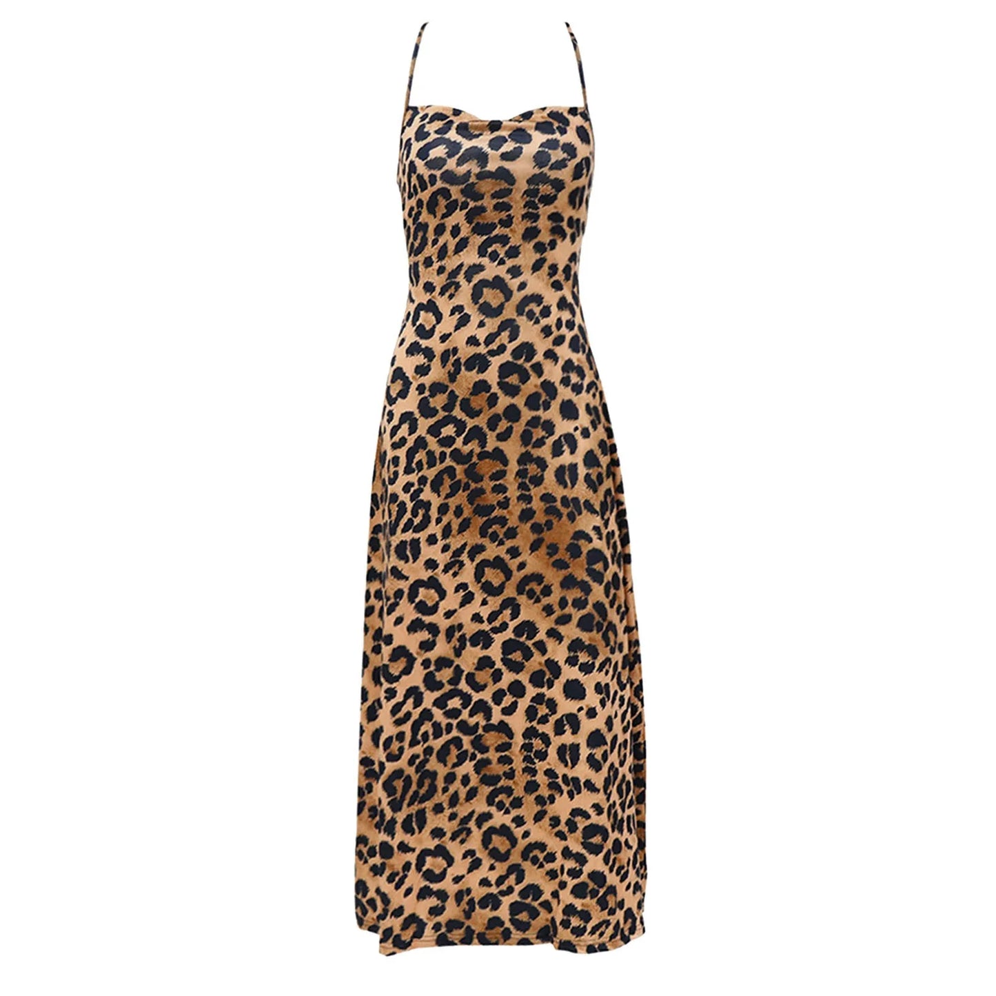 Women Sexy Dress Leopard Print Fashion Streetwear Backless Lace Up Slip Suspender Dresses Club Party Evening Sheath Dress платье