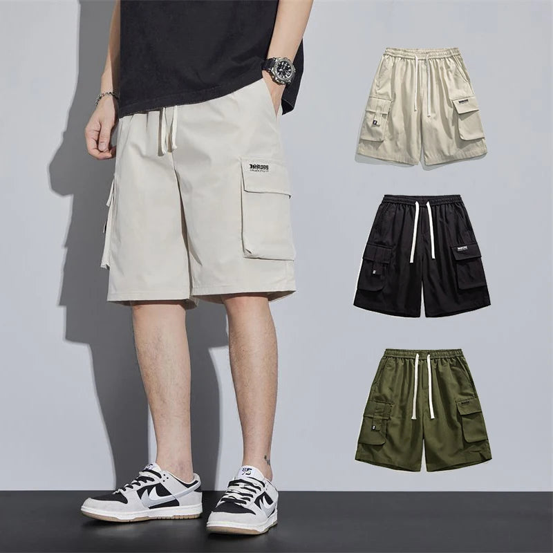 Summer Men's Cargo Shorts Casual Baggy Multi-Pockets Streetwear Shorts Male Fashion Loose Overalls Shorts Male Plus Size