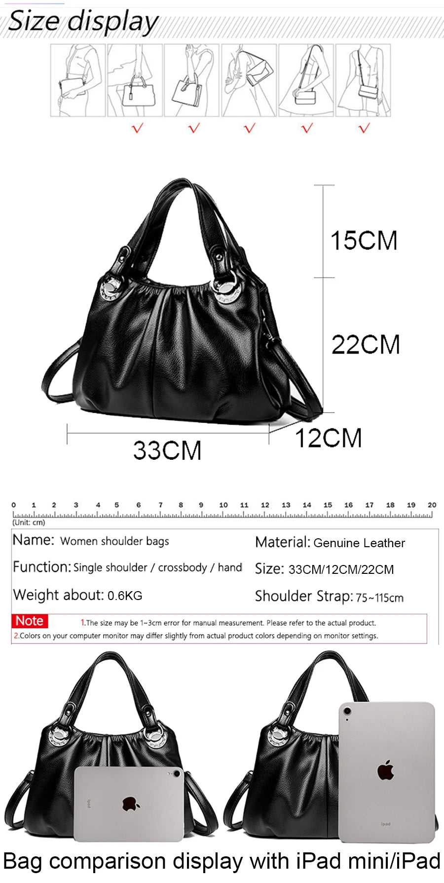 Fashion Lady Crossbody Bag Luxury Genuine Leather  Trend Women Shoulder Bags High Quality Vintage Large Capacity Handbag Bolsos