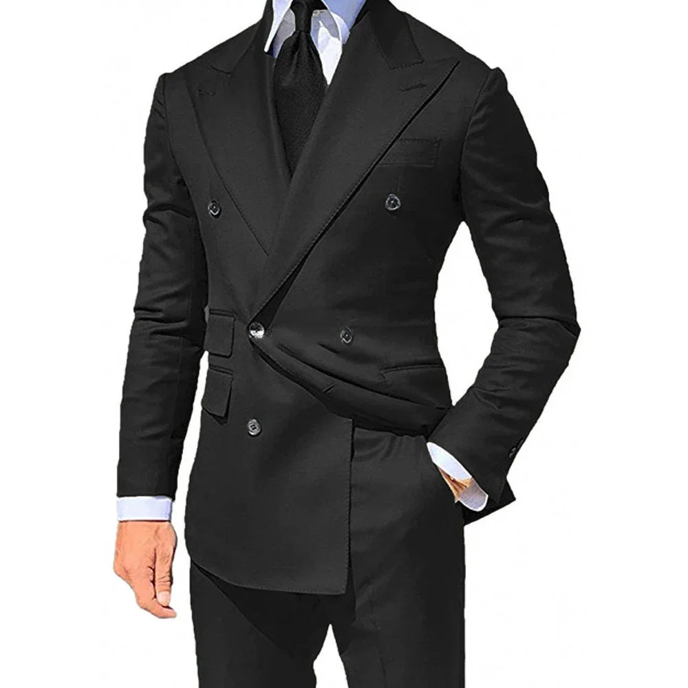 Yellow Men Suits 2 Pieces Set Fashion New Men's Casual Boutique Business Formal Wedding Groom Suit Coat Blazer Trousers 2024