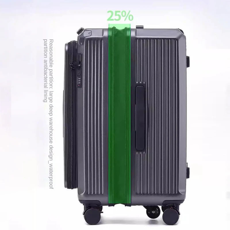 Large Size Expandable Suitcase 32/34 inch Side Opening Travel Luggage Large Capacity Check-in Box with Brake 5 Wheels Trolley Ca