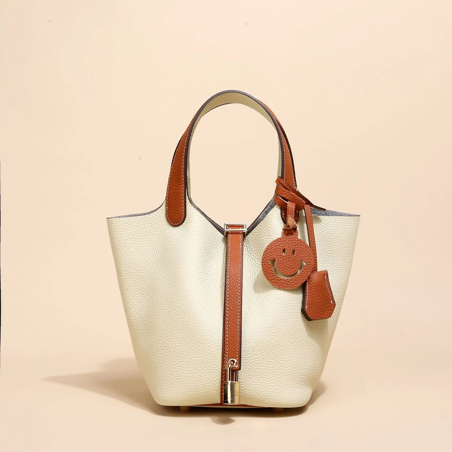 Fashion Classic Womens Bucket Bags Leather Lady Hand Bags High Quality Genuine Leather Luxury Ladies Top Handle Handbags
