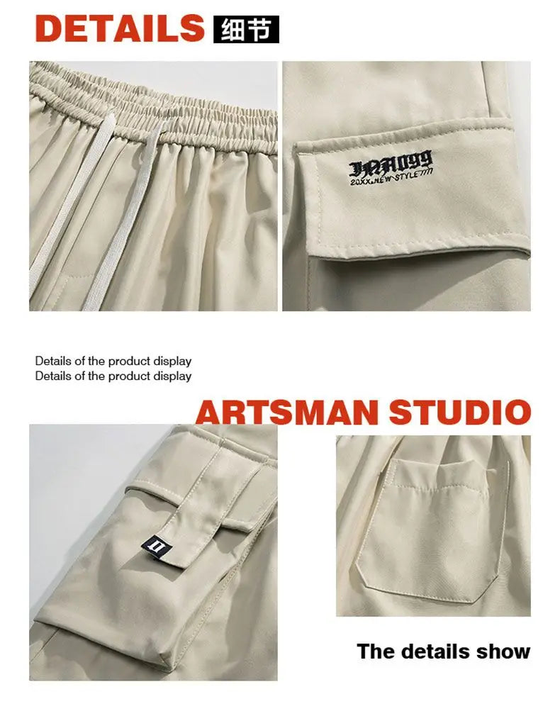 Summer Men's Cargo Shorts Casual Baggy Multi-Pockets Streetwear Shorts Male Fashion Loose Overalls Shorts Male Plus Size