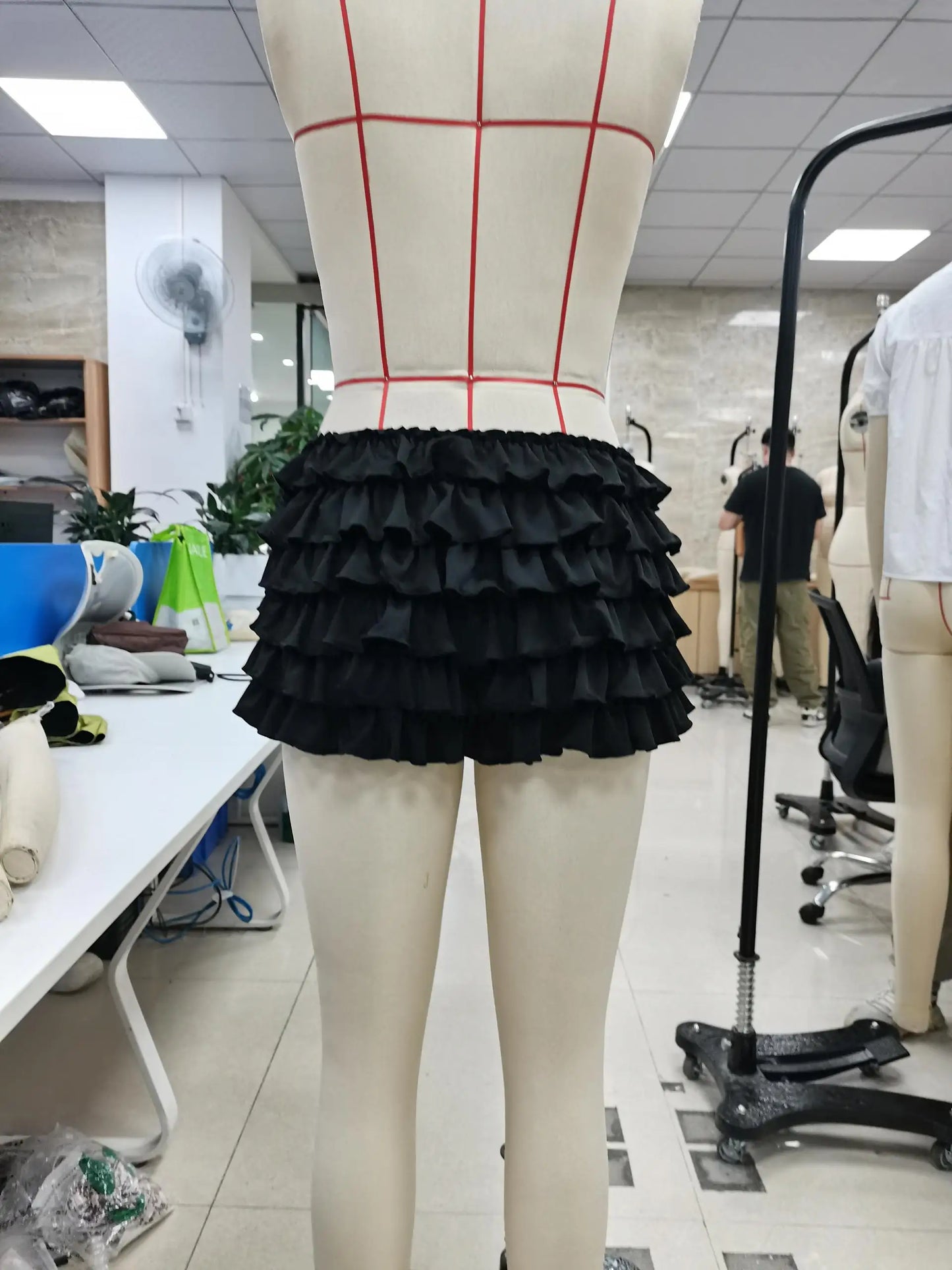 Elastic Multi-Layer Mesh Short Pants Women Summer Solid Ruffled Frilly Shorts Sweet Low Waist Bloomers Shorts Y2K Streetwear