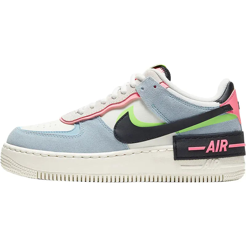 Nike Originals Mens Air Force 1 Shadow AF1 Pink Blue Macaron Casual Shoes CU8591-101