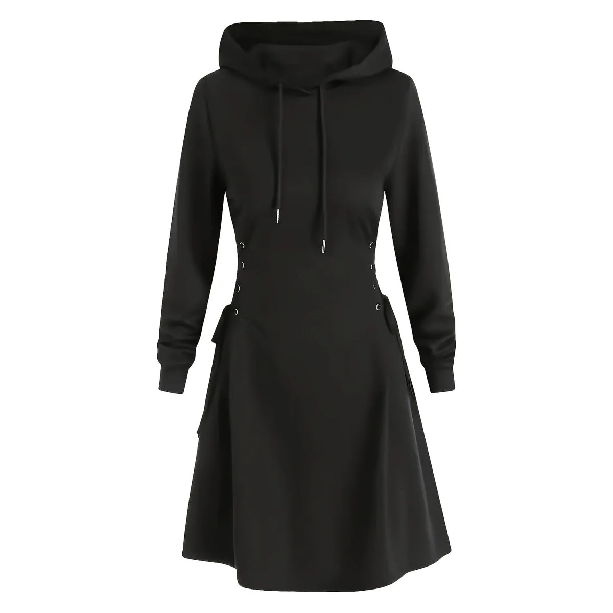 woman Women's Clothing Hoodies Sweatshirts Women's slim fit waist cinching strap drawstring long hooded sweatshirt Sweatshirts