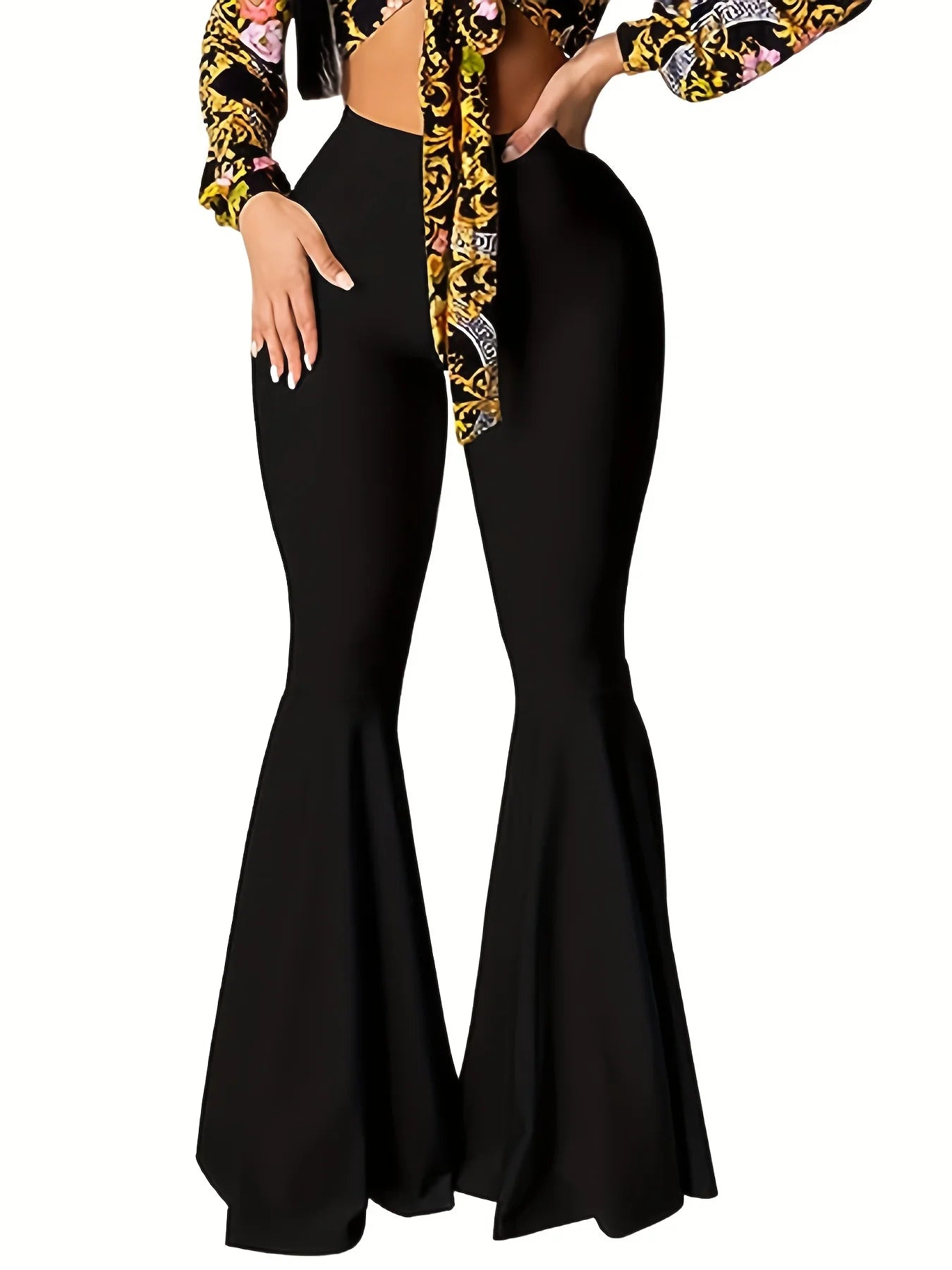 Spring and summer new women's plus size British style draped pants fashion design solid color flared pants