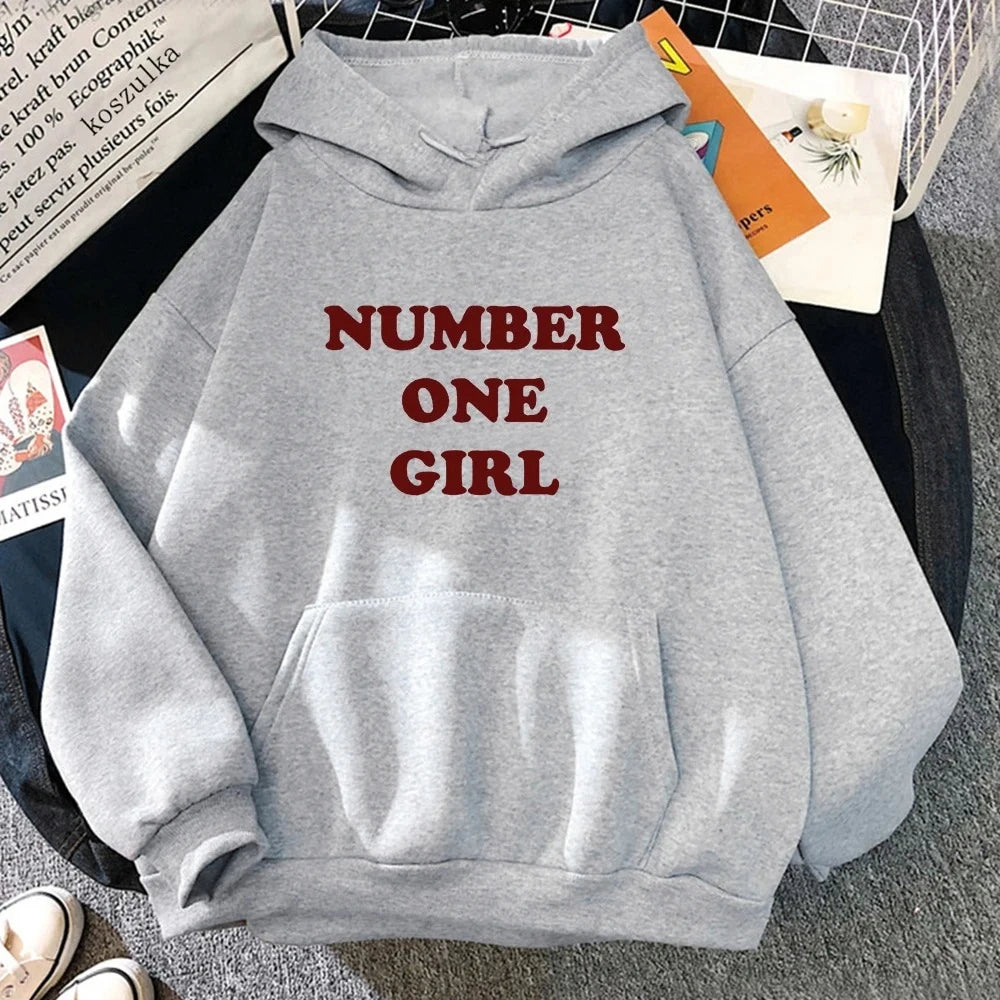 Rosé Number One Girl Hoodie Retro Women Hoodies Kawaii Clothes Harajuku Aesthetic 2025 Autumn Winter Pullover Sweatshirt Vintage