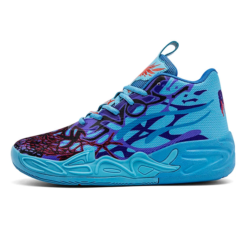 High Top Basketball Shoes for Men Women Anti-Slip Outdoor Sports Sneakers Breathable Athletic Training Shoes for Gym Running