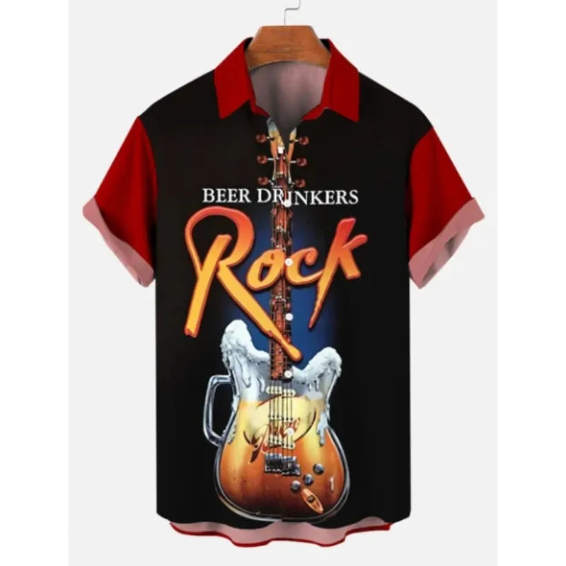 2023 Men's Hawaiian Shirt Cat Printed Short Sleeve Tops Beach Vacation Sunset Harajuku Men's Clothing Casual Unisex Style Shirts