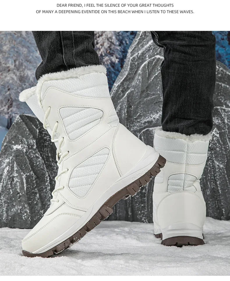 Thickened Winter Snow Boots Men's High Top Cotton Outdoor Sports Boots Couples Snow Shoes Anti-wear Comfortable Warm Zapatillas