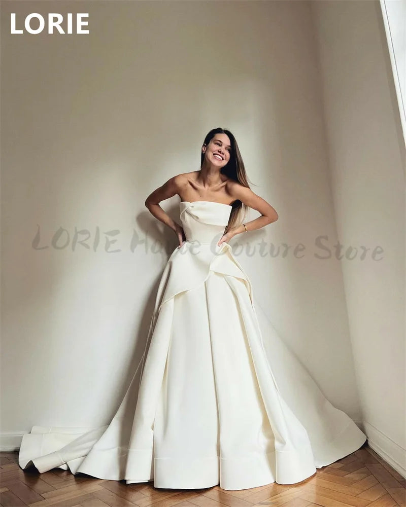 LORIE A-line Strapless Wedding Dress vestidos de novia فساتين سهرة Elegant Princess Wedding Gown Customized 2025