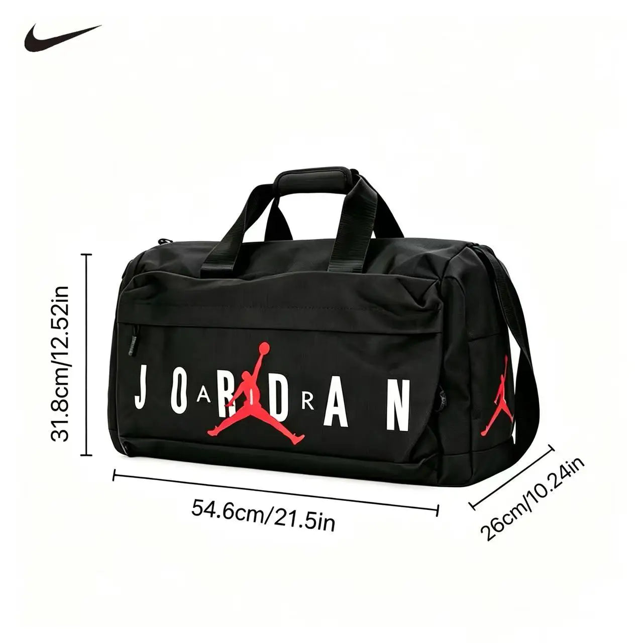 Nike Unisex Training Bag 2026 New Arrival Large Capacity Travel Bag Crossbody Duffle Bag Outdoor Luggage Handbag JD2243027GS-002