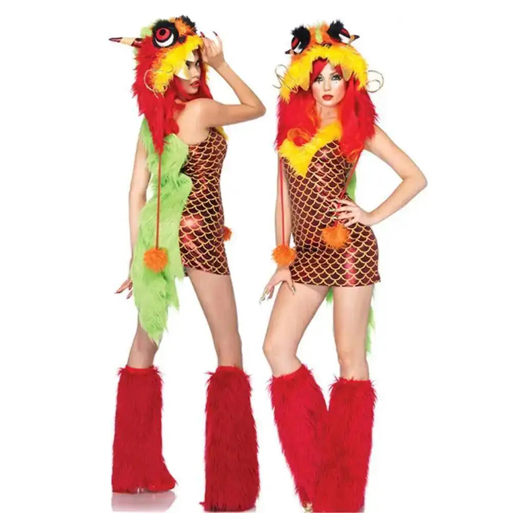 Halloween Cosplay Deluxe Plush Monster Animal Costume Adult Fox Cat Girl Cosplay Costume Halloween Costumes Women Fancy Party