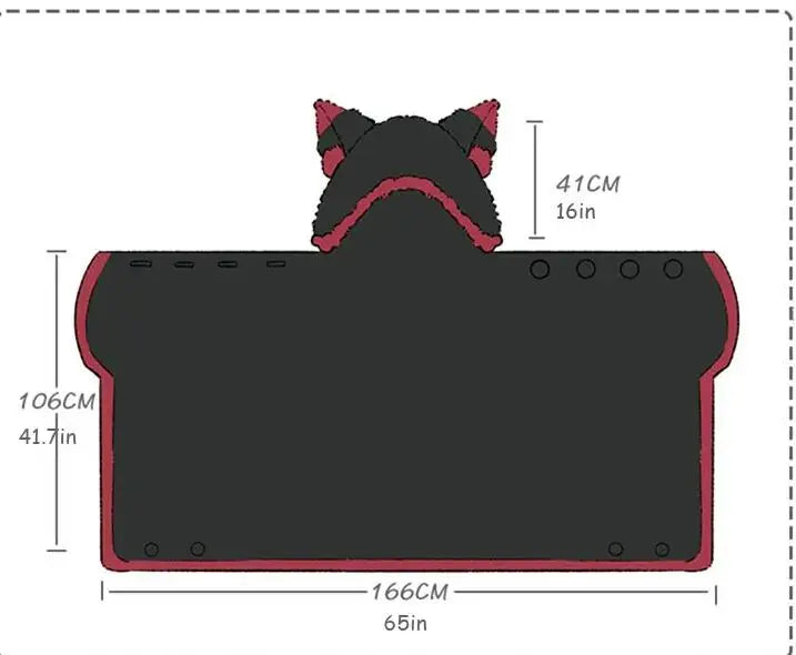 Kawaii Cartoon Bat Y2k Cute Blanket Plush Pajamas Anime Cosplay Cape Costume Halloween Theme Party Women's Hooded Cape 2025 New