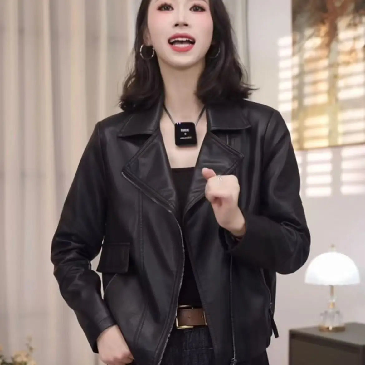 2026 Fashion Autumn PU Leather Jacket Women New Short Leather Coat Retro Lapel Sweet Motorcycle Outerwear Ladies Overcoat Top