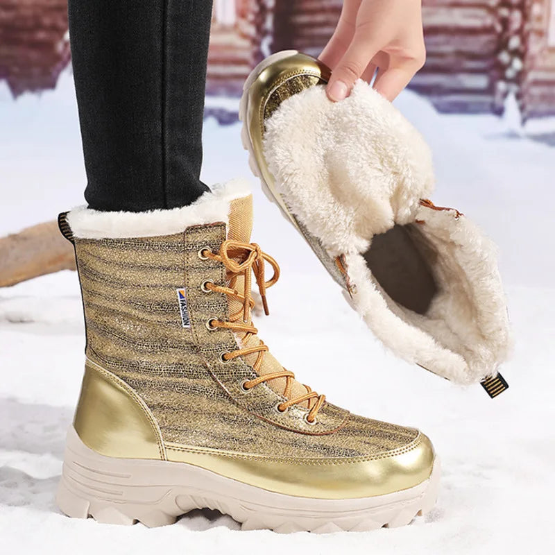 Women's Winter Boots 2026 New High-top Plush Warm Snow Boots for Women Thickened for Extreme Cold Areas Outdoor Boots