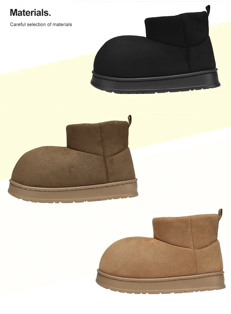 Popular Men's Big-Toe Snow Boots with Plush Lining and Warm Cotton Shoes