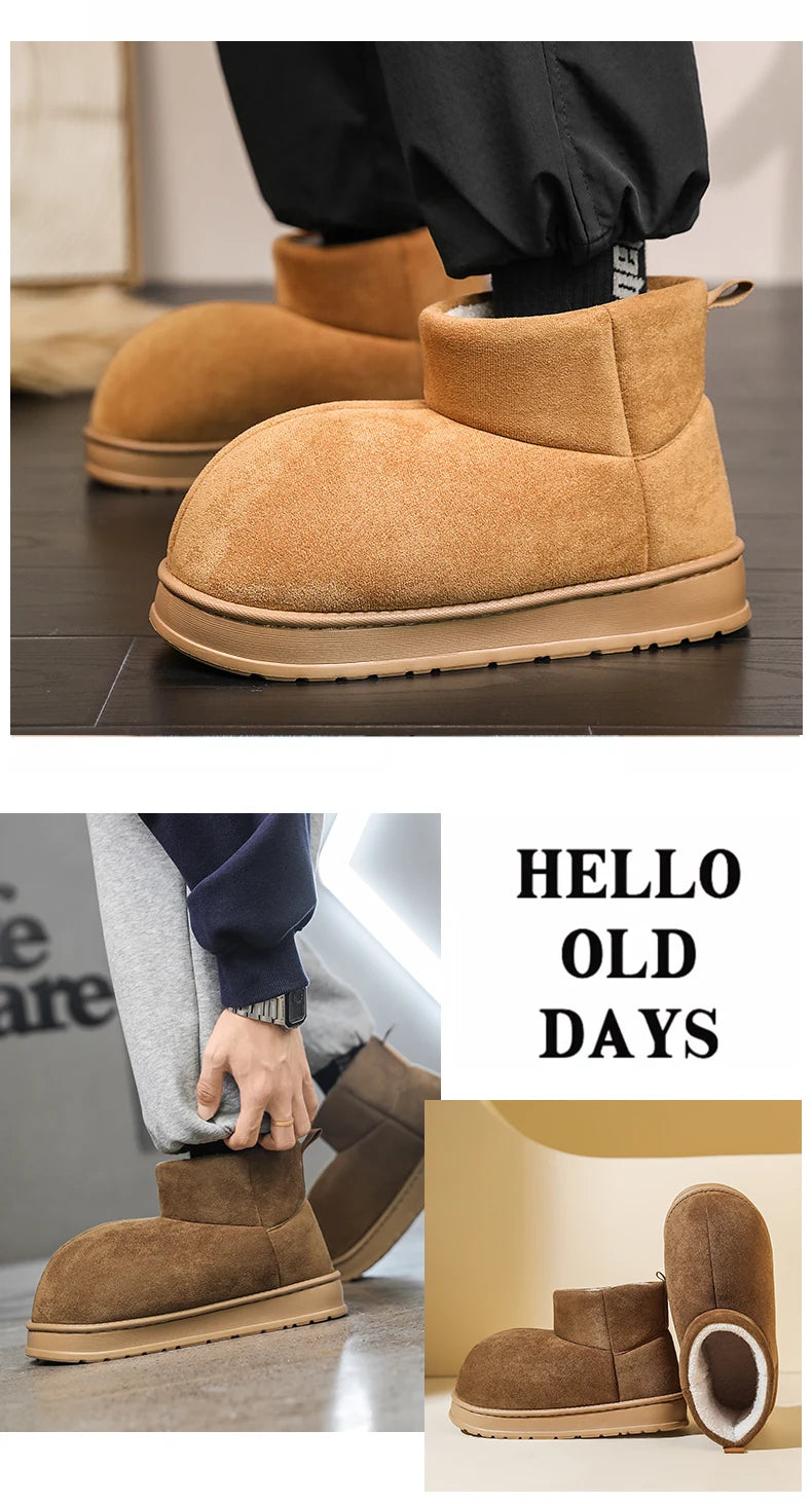 Popular Men's Big-Toe Snow Boots with Plush Lining and Warm Cotton Shoes