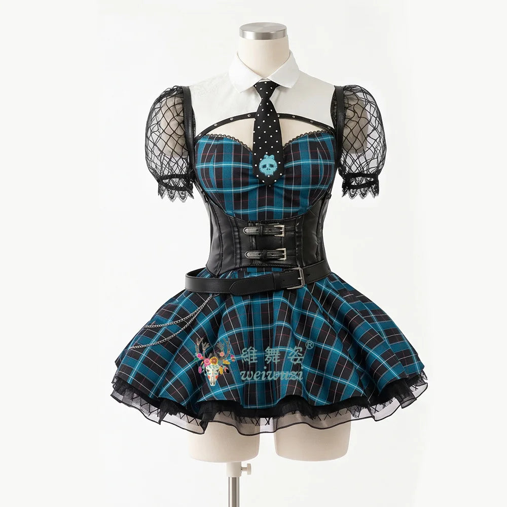 Halloween Monster Cos High Cosplay Costume Women's SexyGothic Dress Up Party Fantasy Uniform Campus Style Dress Comic Con Outfit