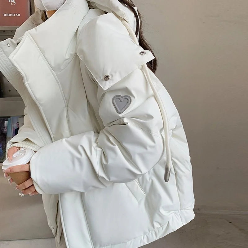 Winter Women's Short Puffer Jacket Loose Bread Style Coat Korean Version Cotton down Outerwear Sweet Fresh Style Cotton Clothes