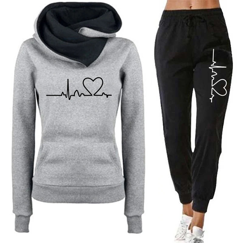 Jogging Hoodies Autumn Winter Quality Women's Tracksuit Casual Print Single Sport Pants Comfort Outdoors Daily Gym Woman Fashion