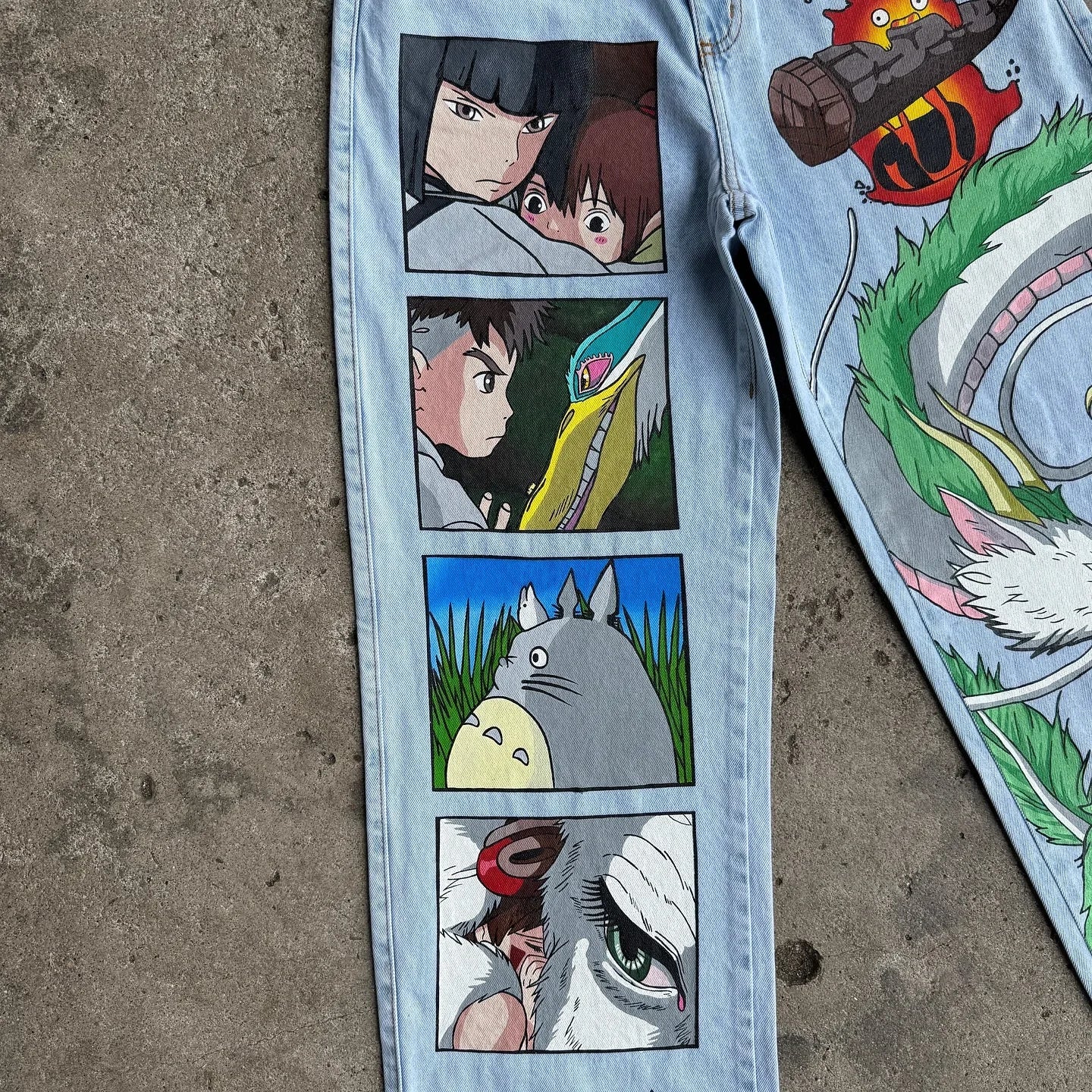 New Y2K Japanese Anime Cartoon Printing Men Loose Trend Jeans Street High Waist Women Pants Hip Hop Harajuku Men's Clothing