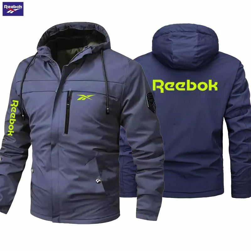 Reebok brand men's lightweight hooded jacket, an outdoor windproof and water-resistant jacket, specially designed for mountain c