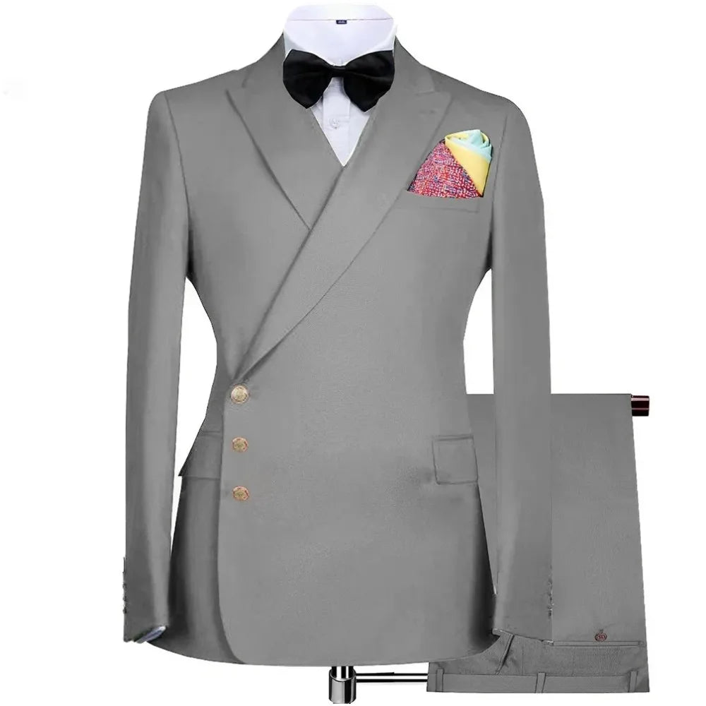 Formal Men Suits Spacial Design 3 Buttons Blazer Pants Business Wedding Groom Prom Tailored Made Suits For Men