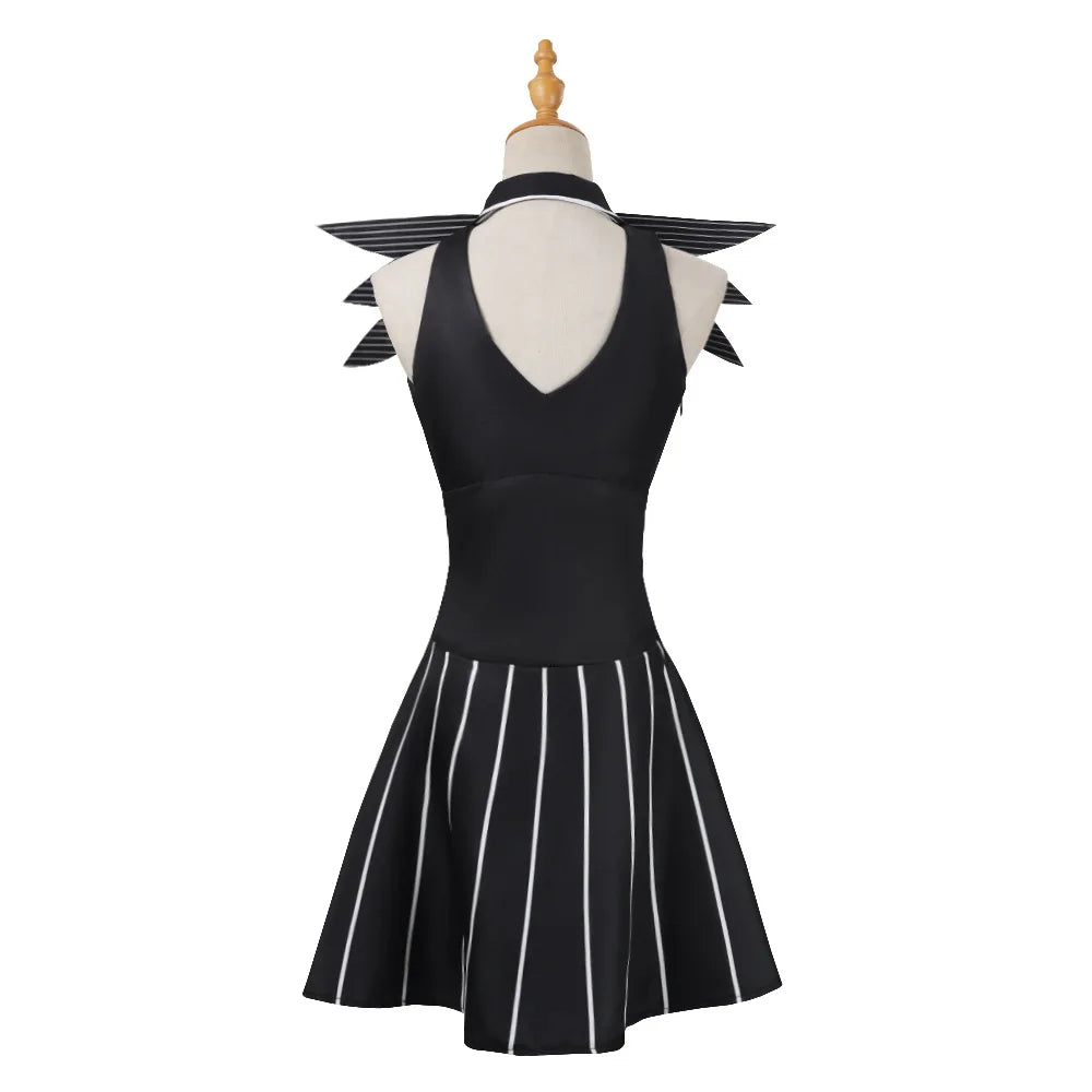 Anime Jack Skellington Cosplay Costume Christmas Outfit Black Stripe Dress For Woman Halloween Costume for Woman